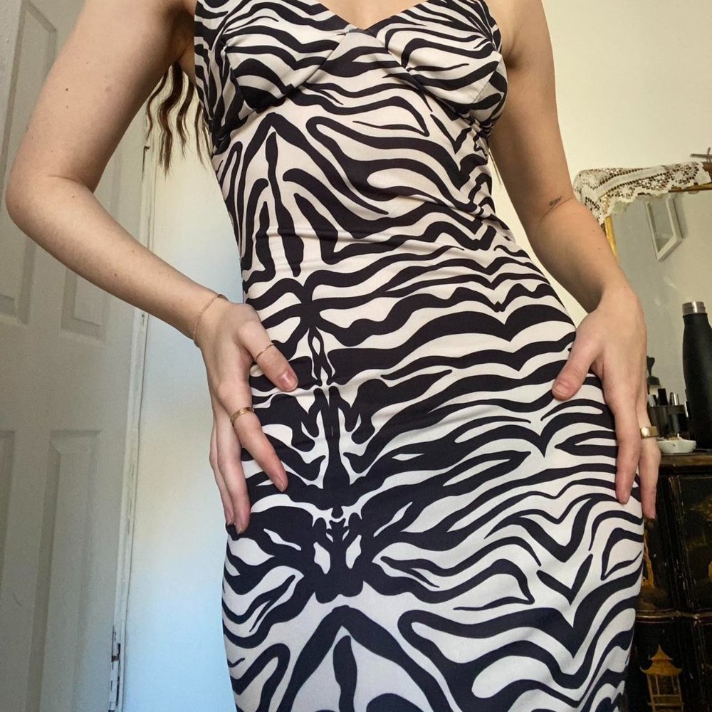 Funky Zebra Print Body Con